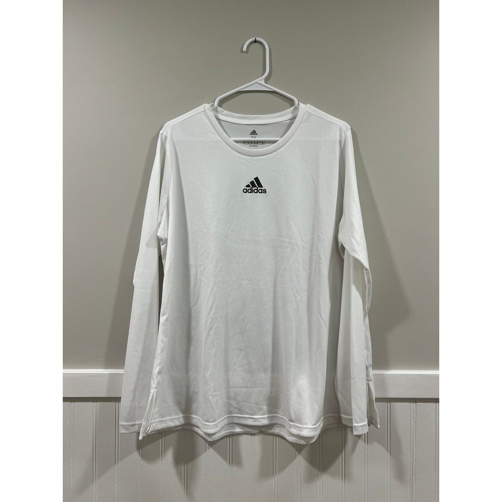 Adidas Long Sleeve Top Long Sleeve Warmup Activewear White Women Size 2XL